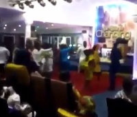 The church members dancing to Stonebwoy's song
