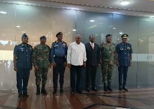 President John Dramani Mahama with the Military High Command at the Jubilee House