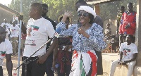 Nana Konadu addressing supporters at Bole.