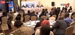 Experts discussing Ghana's economic growth with emphasis on critical trade and industry