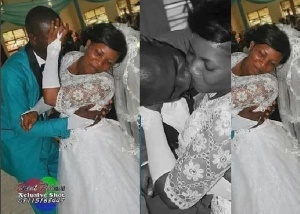 Bride Pushes Kiss