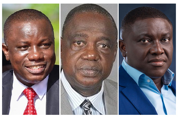 Defence Minister Nitiwul, Benjamin Kunbuor (former Minister) and Kwaku Ofosu Bediako CEO of Gold Key