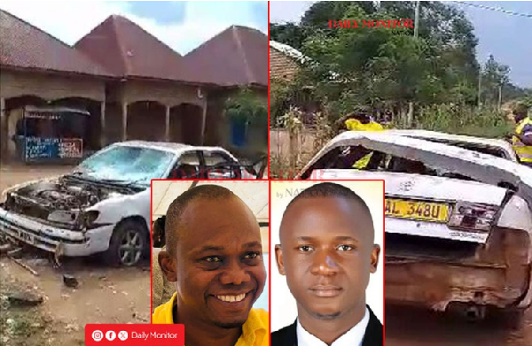 Vandalized cars are seen following clashes between rival supporters, Inset incumbet MP(L) and rival