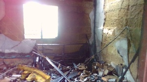 Prince Aboagye's house reduced to ashes at Okurase