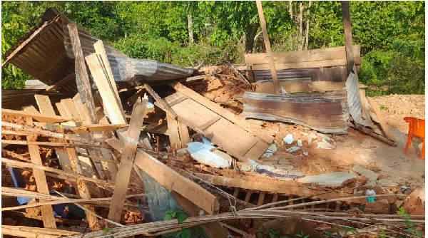 A severe rainstorm has ravaged Achiansah, a farming community in the Ayensuano