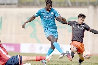 Yakubu Nassam Ibrahim strikes for his club
