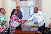 Ursula Owusu-Ekuful presenting her nomination forms