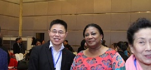 Rebecca Akufo-Addo, First Lady of the Republic of Ghana with a Chinese investor