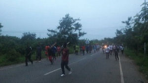 The irate NPP youth marching in town
