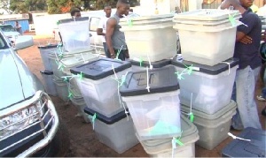 File Photo: Ballot boxes at a polling station
