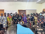 Akosua Nelly with some patients, others in a group photo