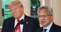 President Trump and Nvidia boss Jensen Huang at a White House event this year