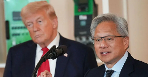 President Trump and Nvidia boss Jensen Huang at a White House event this year