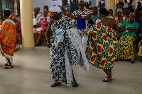 Members displaying their beautiful culture in church