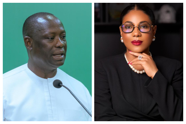 Photo collage of Emmanuel Armah-Kofi Buah (L) and CEO of Adamus Resources Limited, Angela List (R)