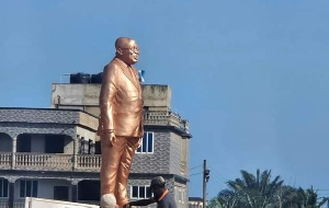 A statue of President Nana Addo Dankwa Akufo-Addo near the Effia Nkwanta Regional Hospital