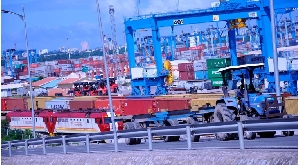 Cargo containers at the Mombasa Port in Kenya.