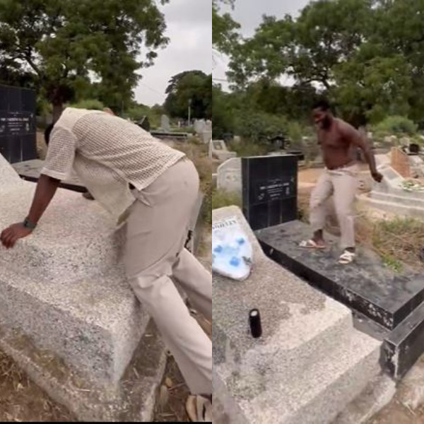 Ghanaian dancer performs for late mother at cemetery