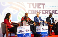 Dela Gadzanku with other dignitaries at TVET conference