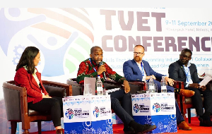 Dela Gadzanku with other dignitaries at TVET conference