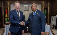 Foreign Affairs Minister Samuel Okudzeto Ablakwa (R) and D.M. Van Weel (L)