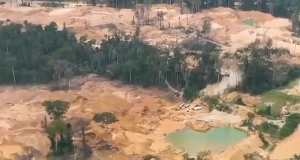 A ffile photo of the extent of damage by illigal activities by  Akonta Mining