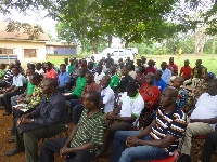 Farmers at the training section