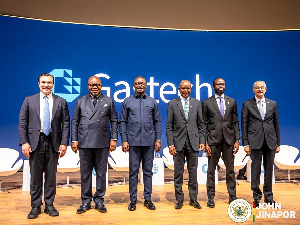 Minister of Energy, John Abdulai Jinapor (third left) in a group photo at the Gastech Conference