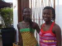 From L-R: Ebony with a friend in 2009