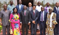 Vice President, Dr Mahamudu Bawumia and some ministers in a pose with members from the Thumbay Group