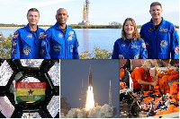 Christina Hammock Koch (female), with the crew of Artemis II