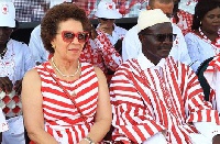 Dr. Papa Kwesi Nduom and Yvonne Nduom at PPP's Central Regional rally.