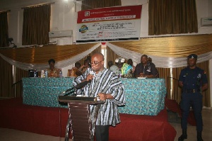 Auditor General, Daniel Yaw Domelevo addressing the 1th Annual General Conference of HASAG in Tamale