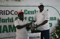 Canada-based golfer Rickie Hurtubiase (L) continued his family’s winning streak in golf