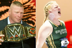 Brock Lesnar (L) and his daughter Mya (R)