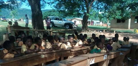 The dilapidated school building at Mintakrom School is in the Akuapem North Municipality