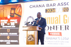 Moses Baiden, CEO of Margins ID Group speaks at 2026/2027 Ghana Bar Association Annual Conference