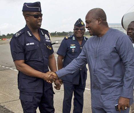 DCOP Kofi Boakye in an handshake with Prez Mahama