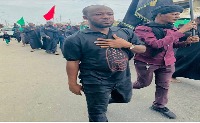 A procession of Shia Muslim Youth, Ghana honouring the Day of Arba`een in Accra