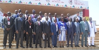 Mr Kan-Dapaah (fourth from left) with other ministers after the opening ceremony