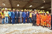 Vice President Dr. Mahamudu Bawumia with some contractors