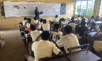 MP Richard Gyan Mensah teaching at his alma mater, Apam SHS