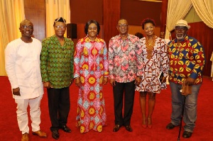 Minister of Tourism, Arts and Culture, Catherine Afeku with some Ghanaian actors