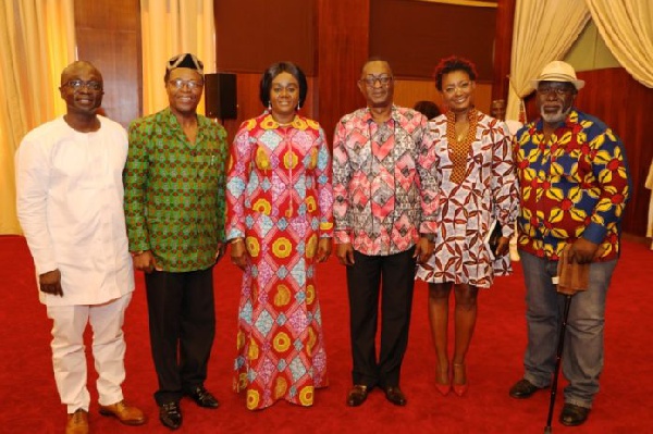 Minister of Tourism, Arts and Culture, Catherine Afeku with some Ghanaian actors