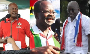 (From Left) NDC's John Mahama, PPP's Papa Kwesi Nduom and NPP's Nana Akufo-Addo