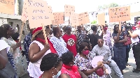 Cross section of picketing pensioners