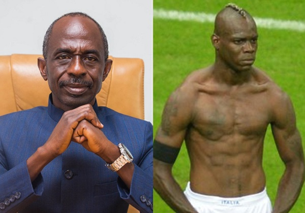 L-R NDC's general secretary, Asiedu Nketiah and Ex-Man City Mario Balotelli