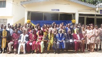 Prof Isaac Abeku Blankson (seated 3rd right) in a group photo with dignitaries and matriculants