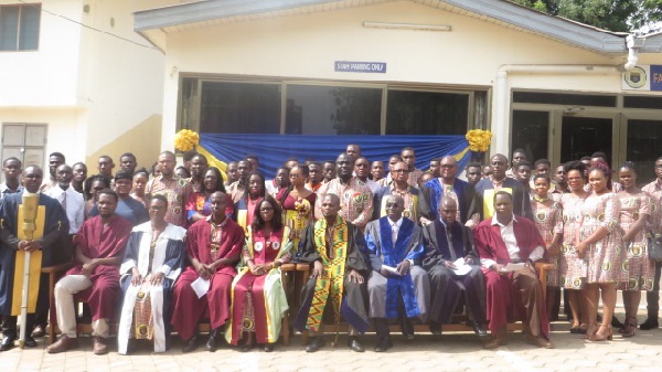 Prof Isaac Abeku Blankson (seated 3rd right) in a group photo with dignitaries and matriculants