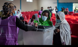 Ethiopians cast their votes in the general election in the capital Addis Ababa, June 21, 2021
